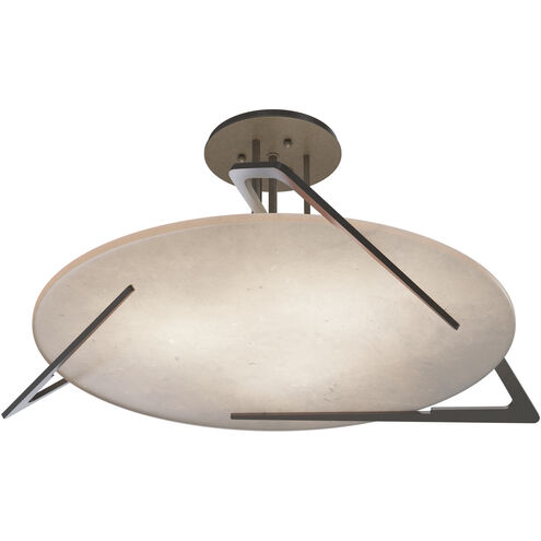 Callisto 3 Light 28.5 inch Dark Smoke Semi-Flush Ceiling Light