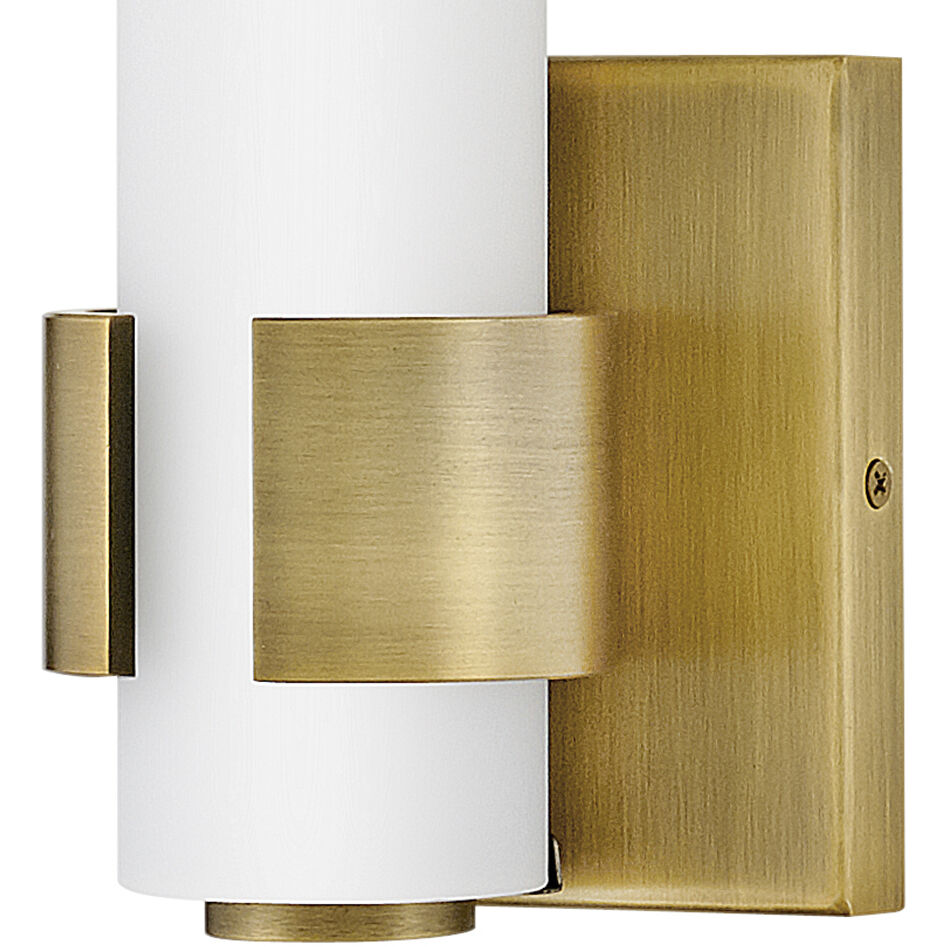 Aiden LED 5 inch Lacquered Brass Bath Light Wall Light, Vertical