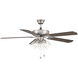 Traditional 52 inch Brushed Nickel with Chestnut and Grey Weathered Oak Blades Ceiling Fan