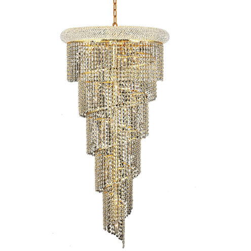 Spiral 18 Light 22 inch Gold Foyer Ceiling Light in Royal Cut