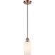 Ballston Clymer LED 4 inch Antique Copper Mini Pendant Ceiling Light in Matte White Glass, Ballston