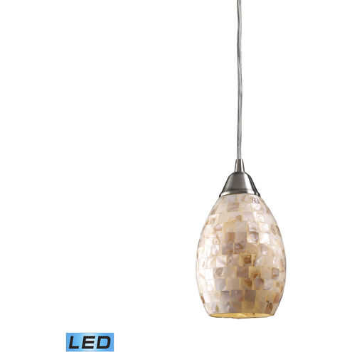 Capri LED 5 inch Satin Nickel Mini Pendant Ceiling Light