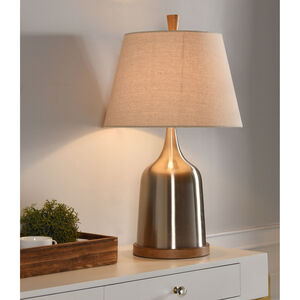 Signature 27 inch 100 watt Steel Light Brown Table Lamp Portable Light 