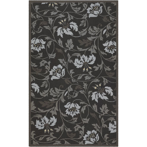 Flor 33 X 24 inch Black, Charcoal, Medium Gray Rug