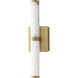 Aragon Wall Sconce Wall Light in White Alabaster and Gold