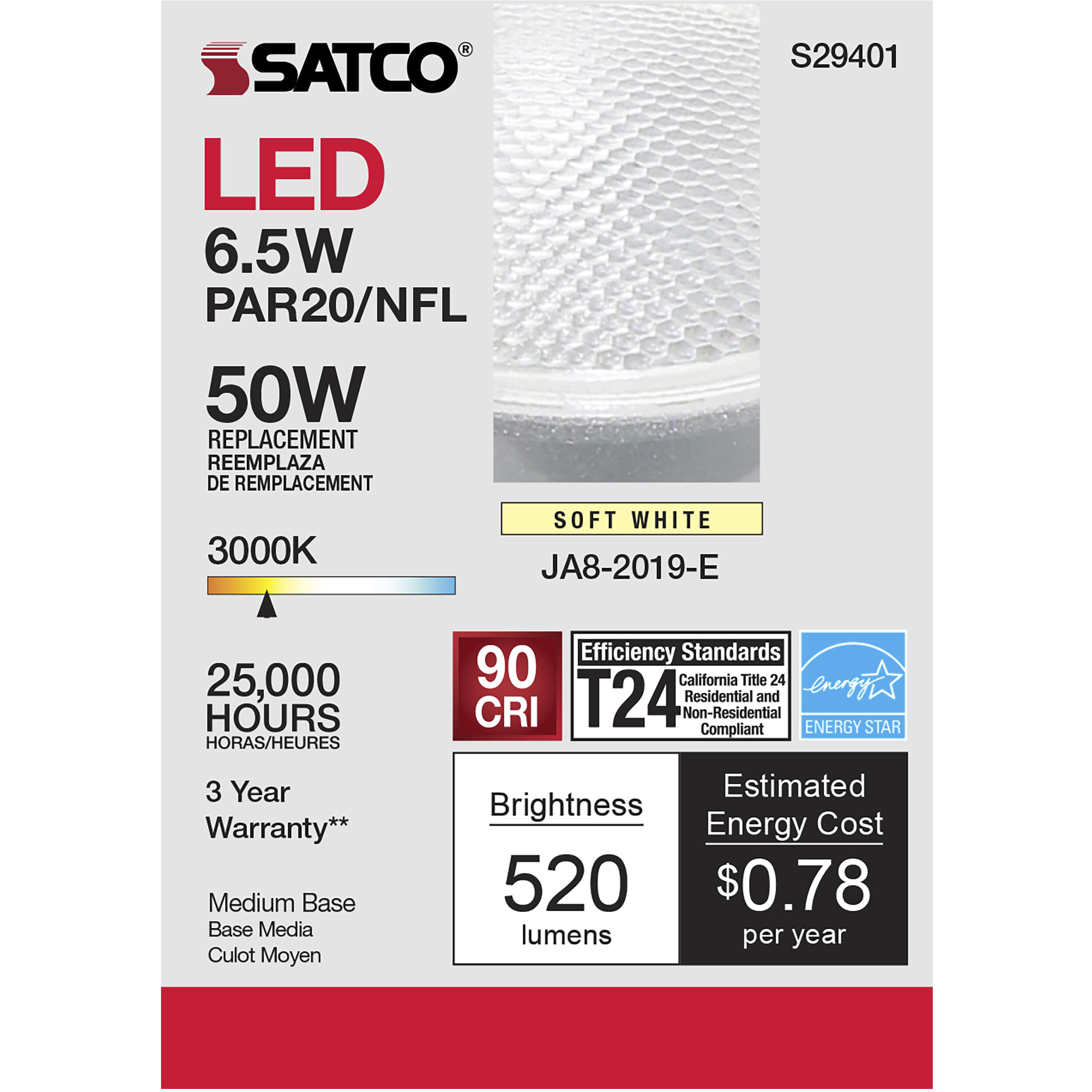 Lumos LED PAR20 Medium 6.50 watt 120 3000K LED Bulb