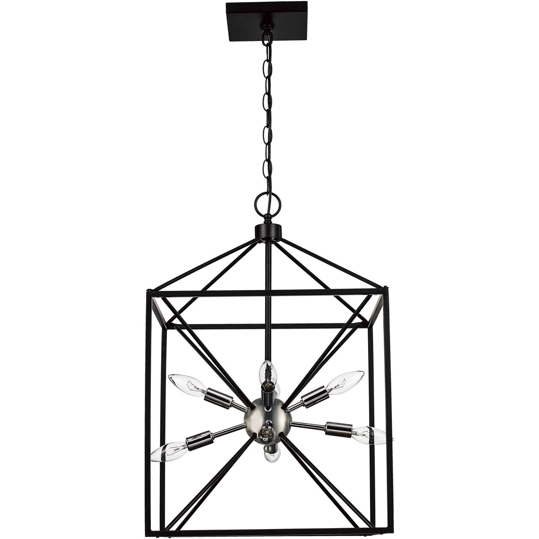 Donovan 8 Light 16 inch Polished Chrome and Black Pendant Ceiling Light