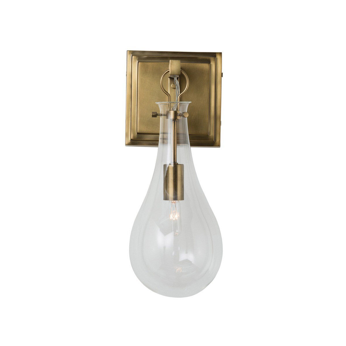 Sabine Sconce Wall Light in Antique Brass, Essential Lighting