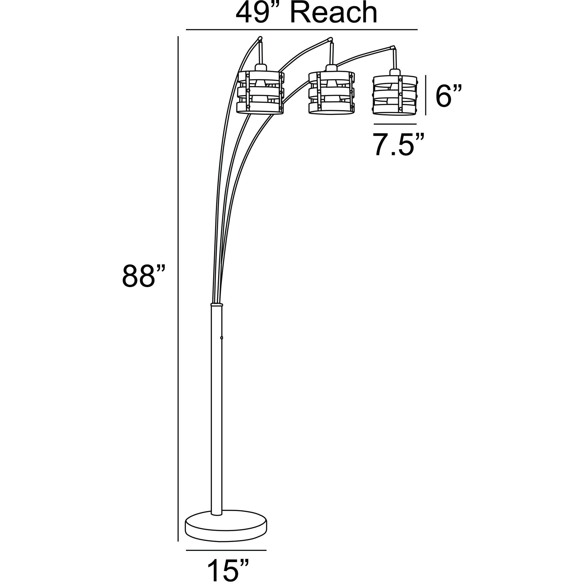 Balta 88 inch 60.00 watt Brown Wood Arc Lamp Portable Light