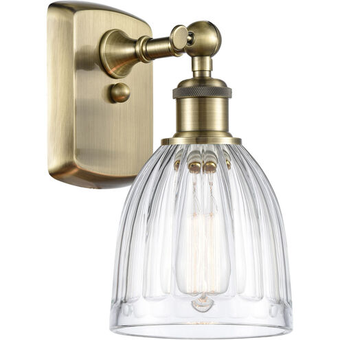 Ballston Brookfield 1 Light 6 inch Antique Brass Sconce Wall Light in Incandescent, Clear Glass, Ballston