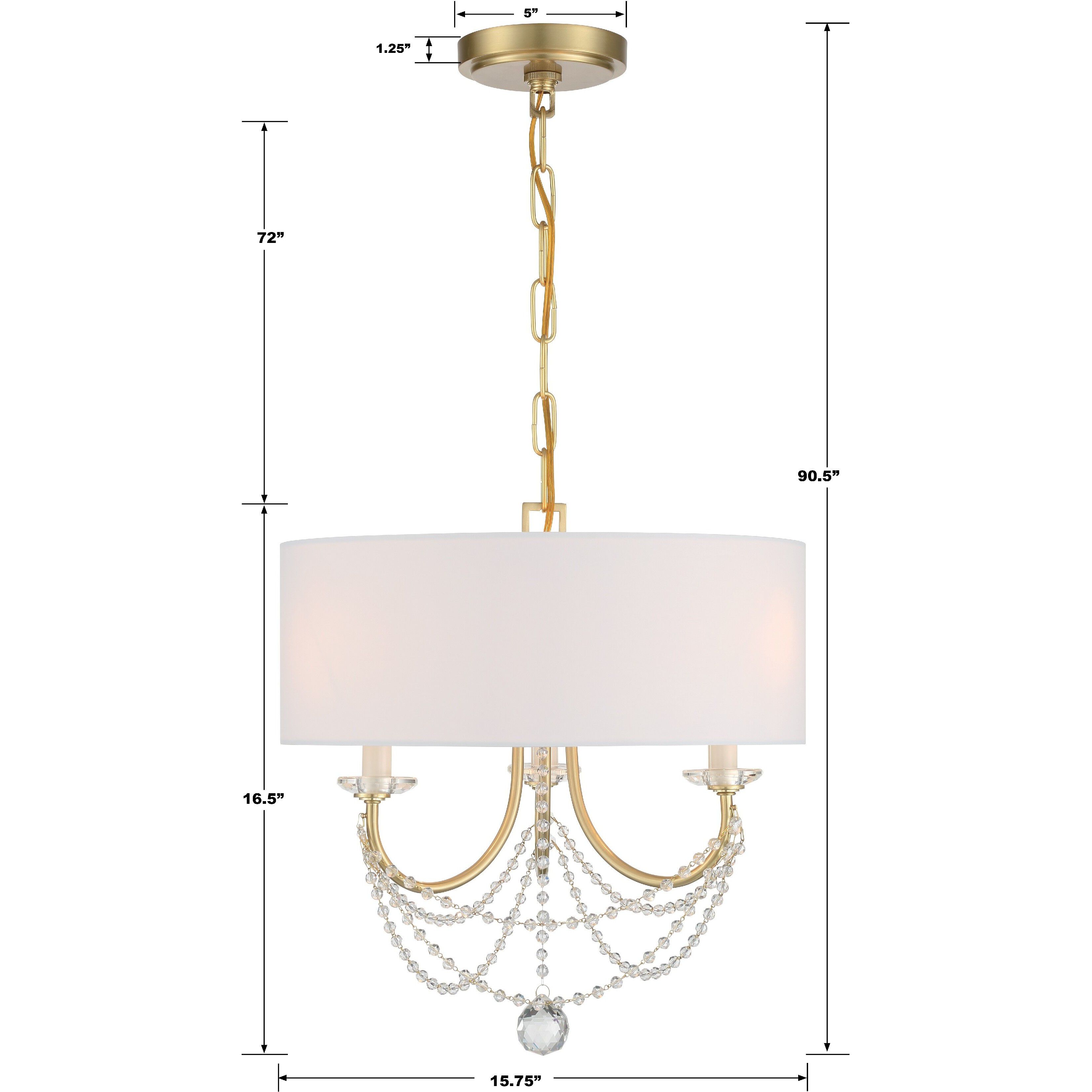 Delilah 3 Light 15.75 inch Aged Brass Mini Chandelier Ceiling Light