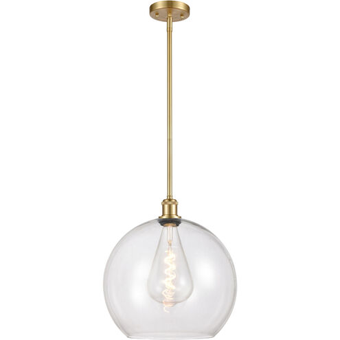 Ballston Athens 1 Light 14 inch Satin Gold Pendant Ceiling Light in Clear Glass