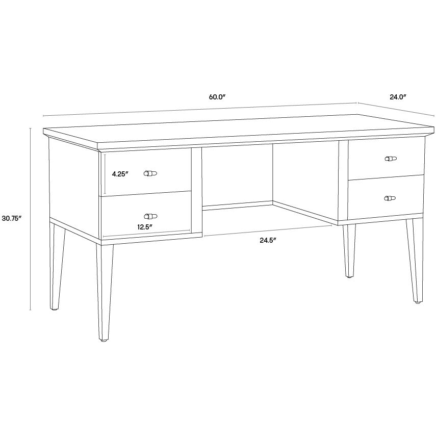 Pattinson 60 X 24 inch White Ceruse / Oyster Shagreen Desk