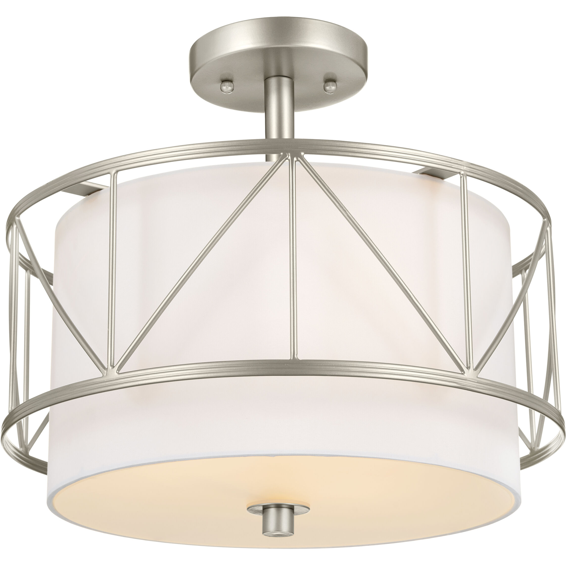 Birkleigh 3 Light 14 inch Satin Nickel Flush Mount Ceiling Light