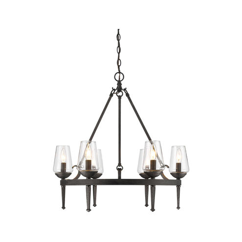 Marcellis 6 Light 26 inch Dark Natural Iron Chandelier Ceiling Light