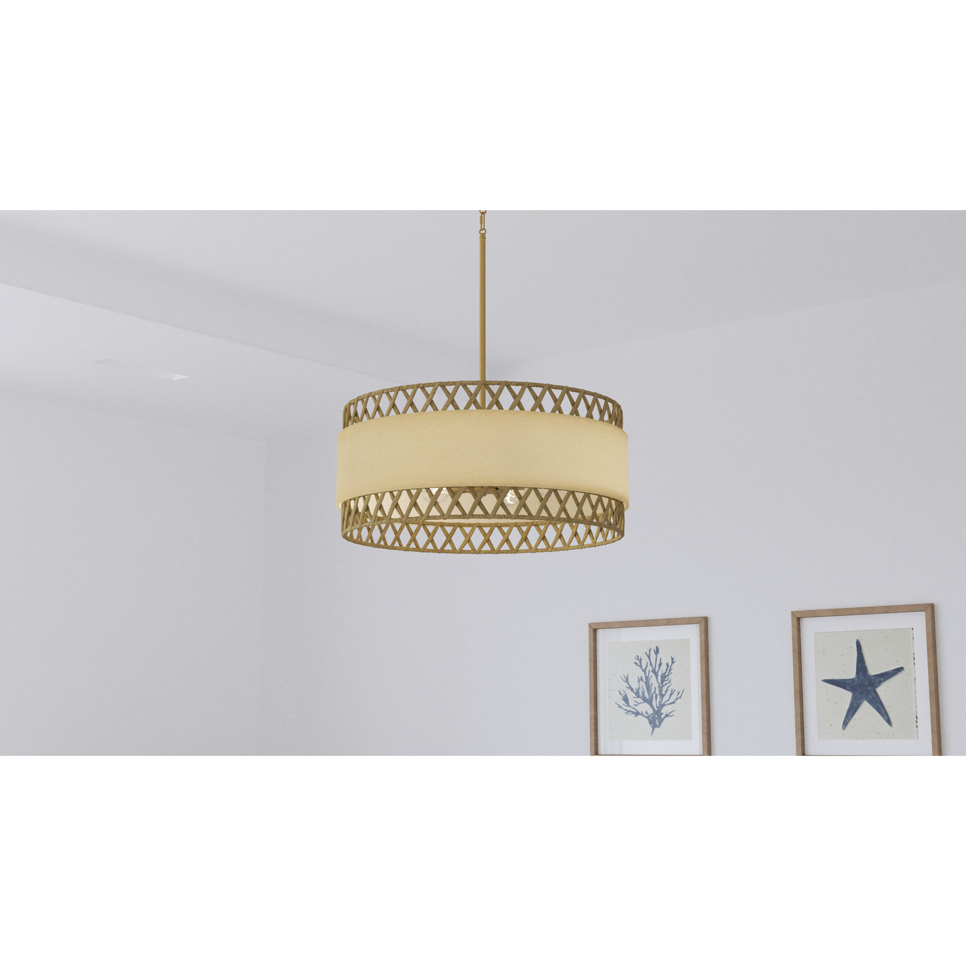 Kate 5 Light 24 inch Brushed Gold Pendant Ceiling Light, Large