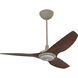Haiku 52 inch Satin Nickel with Cocoa Wood Grain Blades Outdoor Ceiling Fan