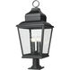 Raphael 4 Light 35 inch Sand Black Outdoor Pier Mounted Fixture in Soft Sand Black