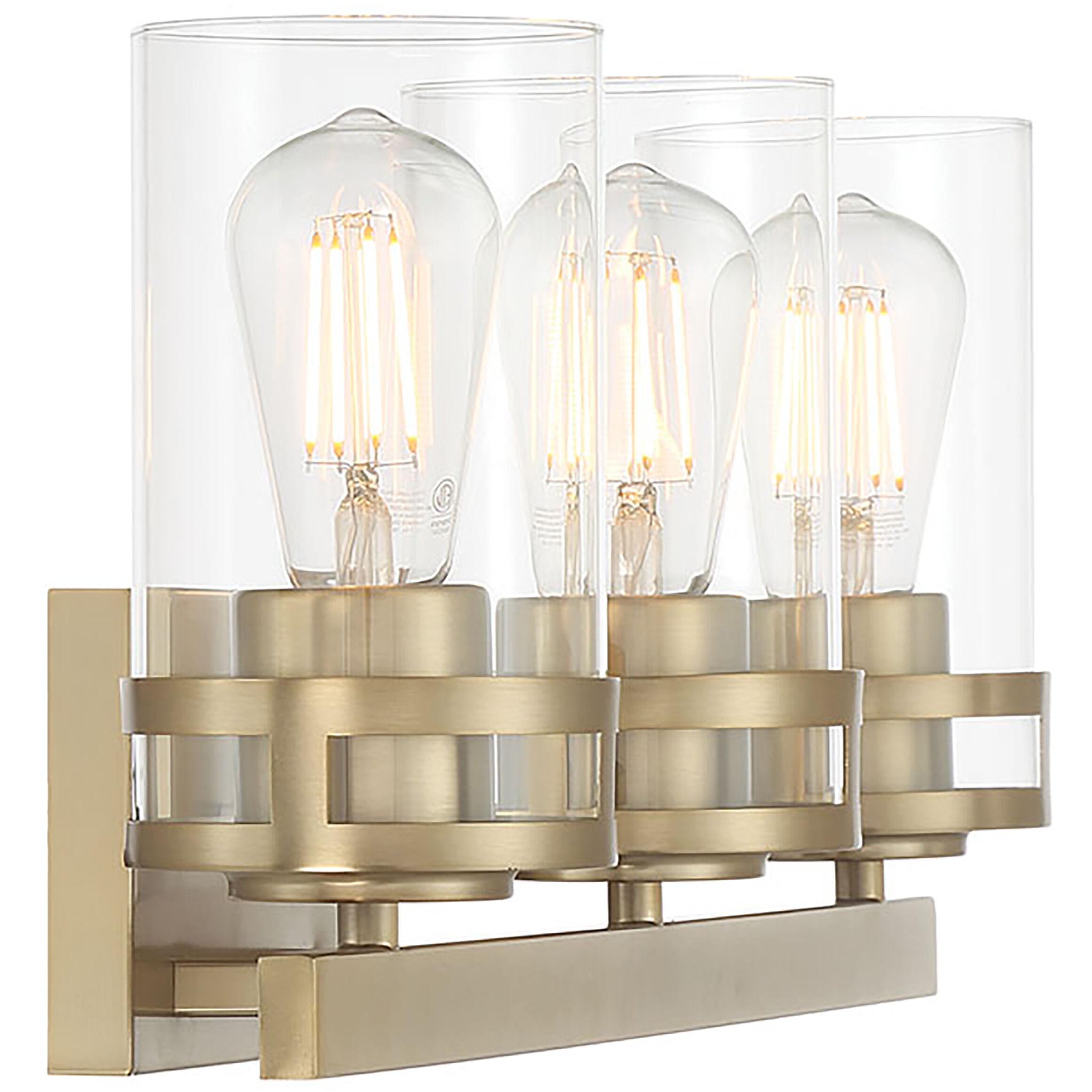 Lunden 3 Light 22 inch Modern Gold Bathroom Vanity Light Wall Light