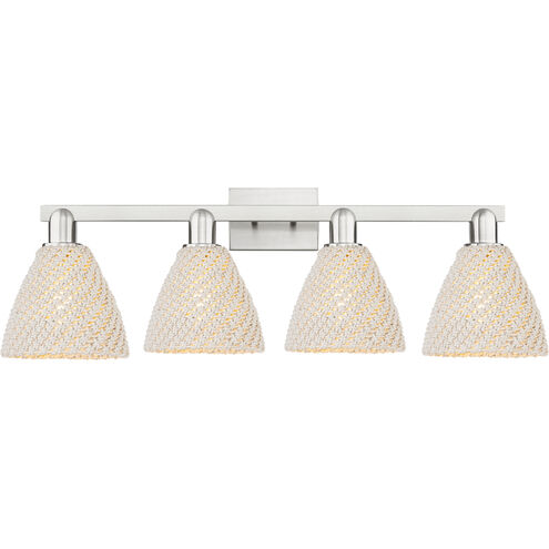 Natural Ballston Dome 4 Light 36 inch Brushed Satin Nickel Bath Vanity Light Wall Light
