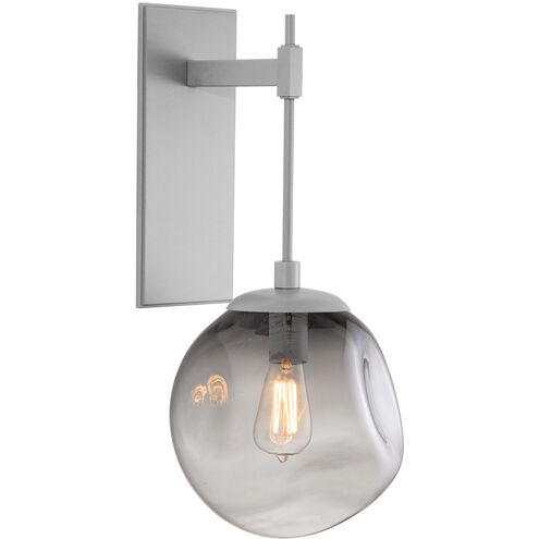 Nebula 1 Light 10 inch Metallic Beige Silver Indoor Sconce Wall Light in Smoke Aster, Tempo
