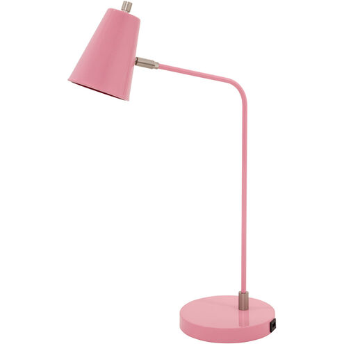 Kirby 24 inch 6.2 watt Pink Table Lamp Portable Light, with USB Port