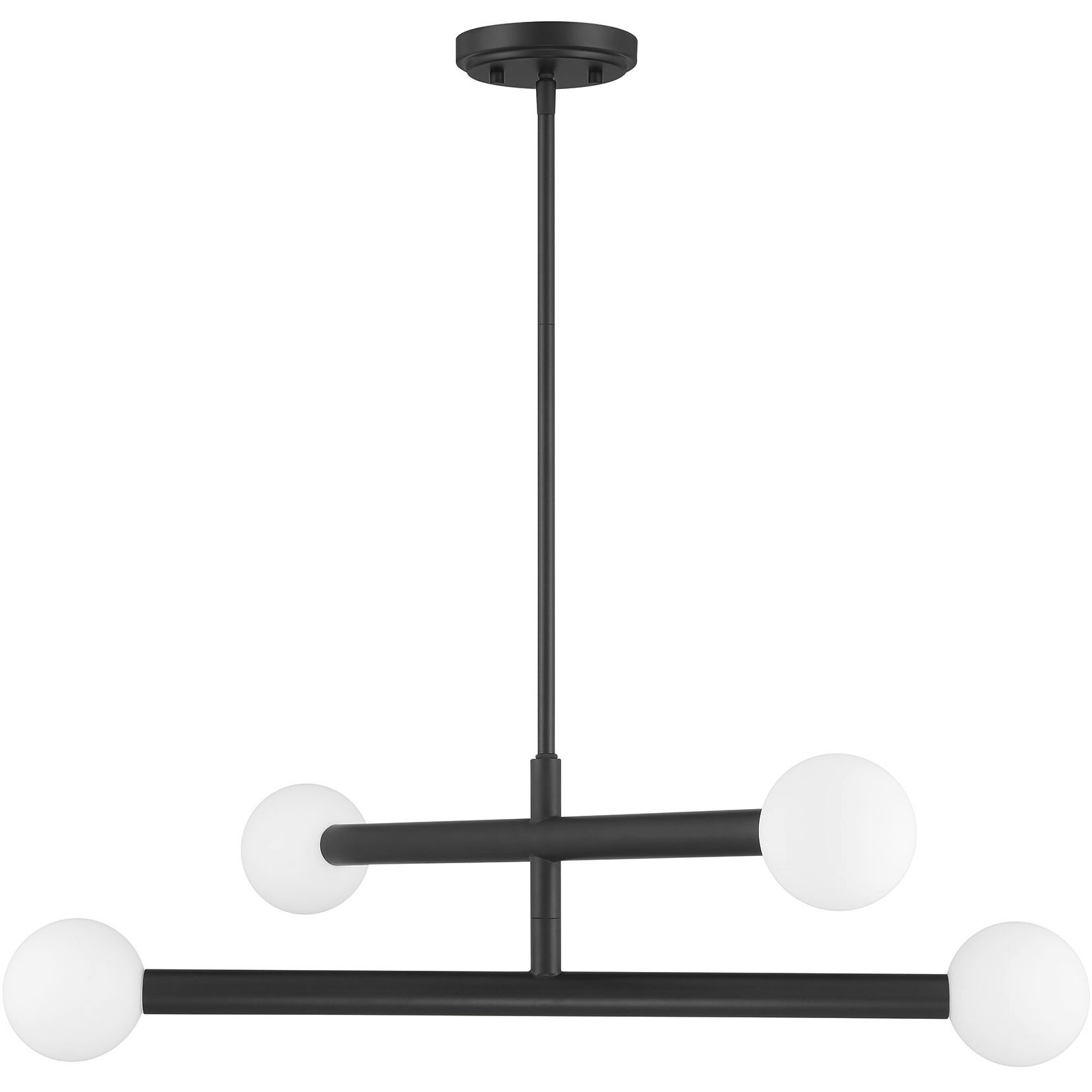 Contemporary LED 30 inch Matte Black Chandelier Ceiling Light