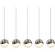 Grapes LED 38 inch Satin Nickel Cluster Pendant Ceiling Light in White Glass