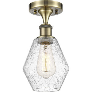 Ballston Cindyrella LED 6 inch Antique Brass Semi-Flush Mount Ceiling Light in Seedy Glass