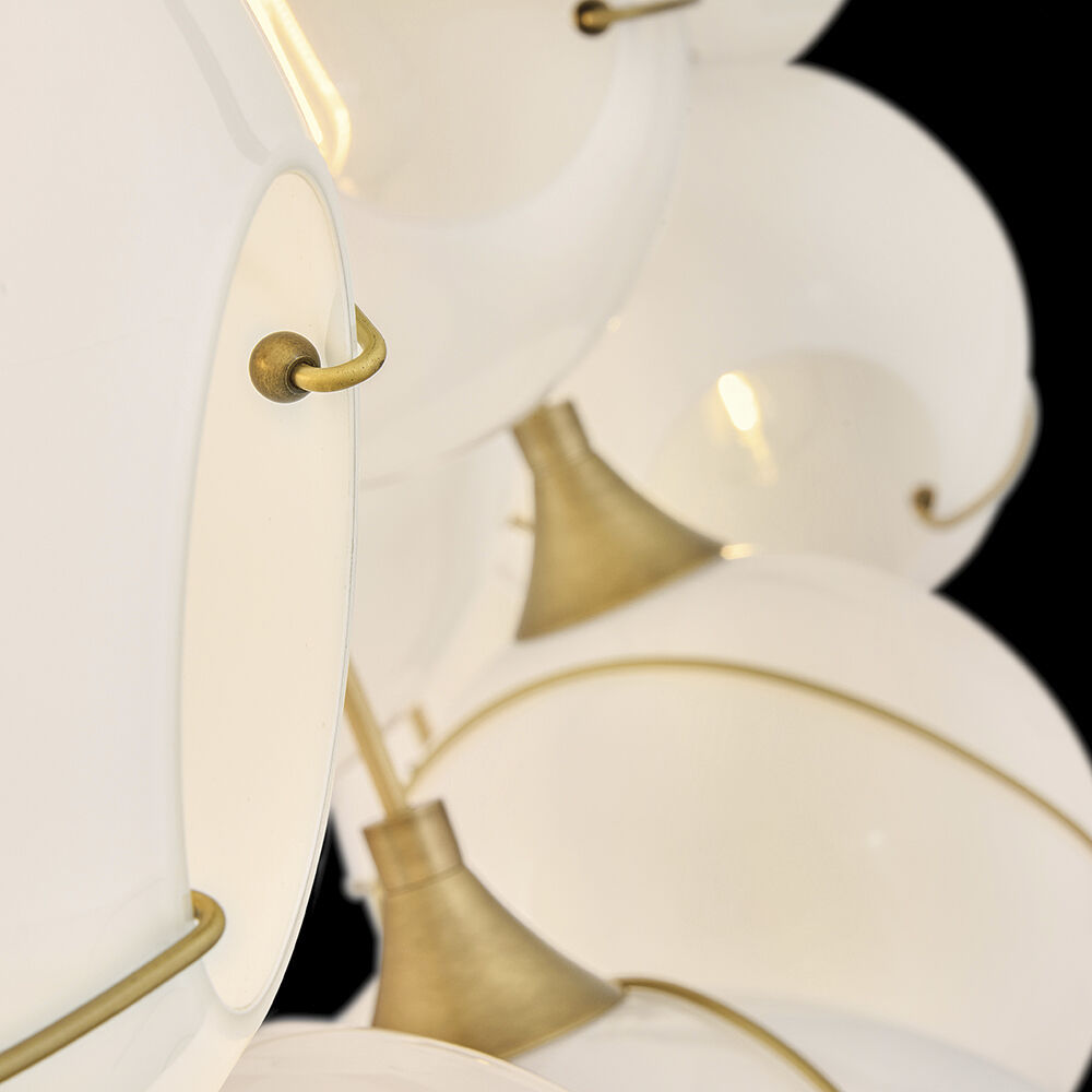 Lisa McDennon Skye 13 Light 60.25 inch Heritage Brass Linear Pendant Ceiling Light in Heritage Brass / Cased Opal