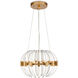 Coquette 3 Light 13.5 inch Antique Brass Chandelier Ceiling Light, Small