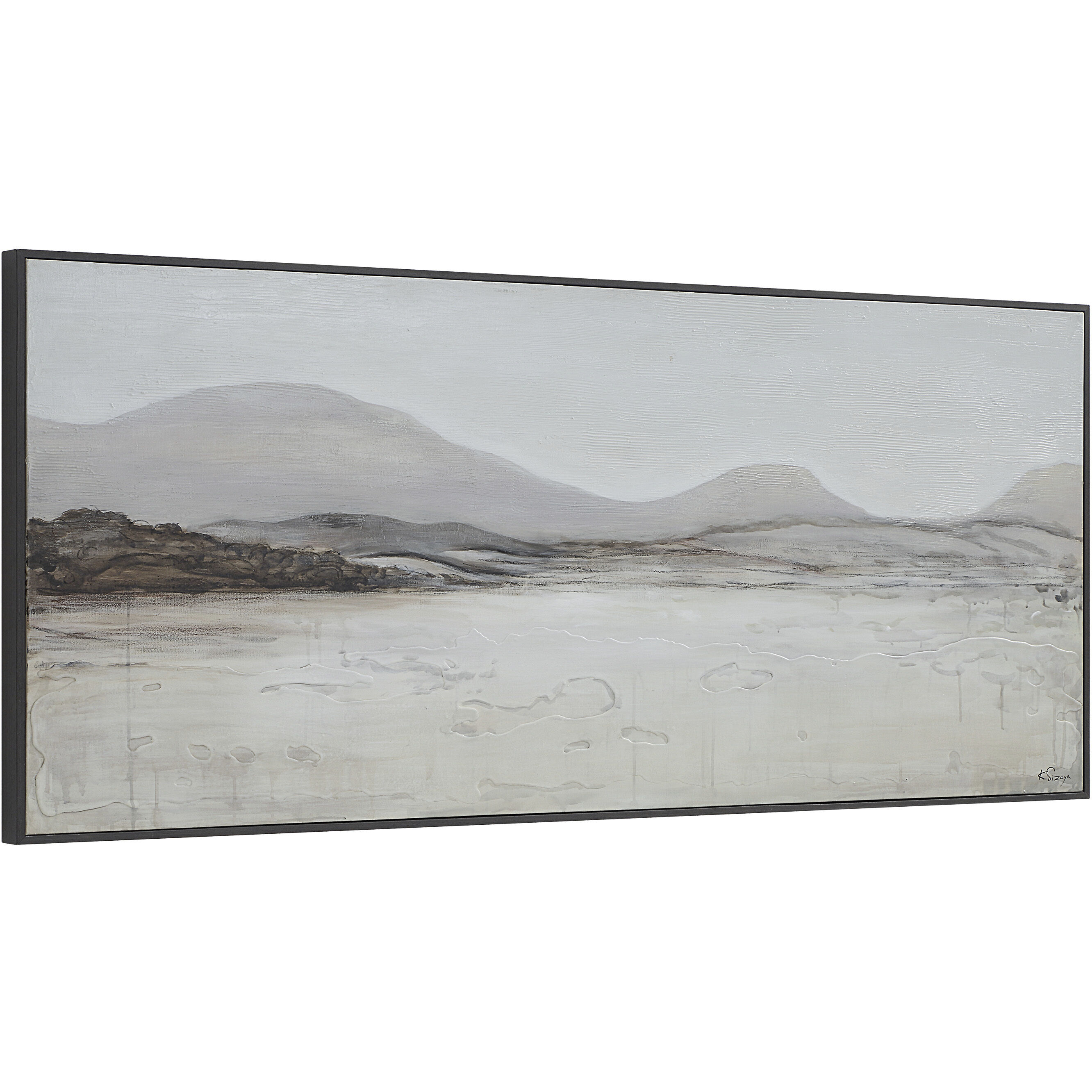 Campania White and Grey and Beige and Brown Canvas Art