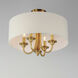 Bongo 4 Light 18 inch Natural Aged Brass Semi-Flush Mount Ceiling Light