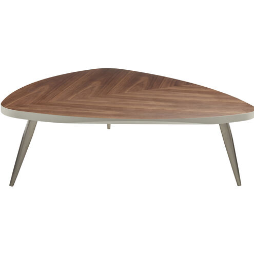 Trinity 44.09 X 43.31 inch Top: Brown; Base: Metallic - Nickel Coffee Table