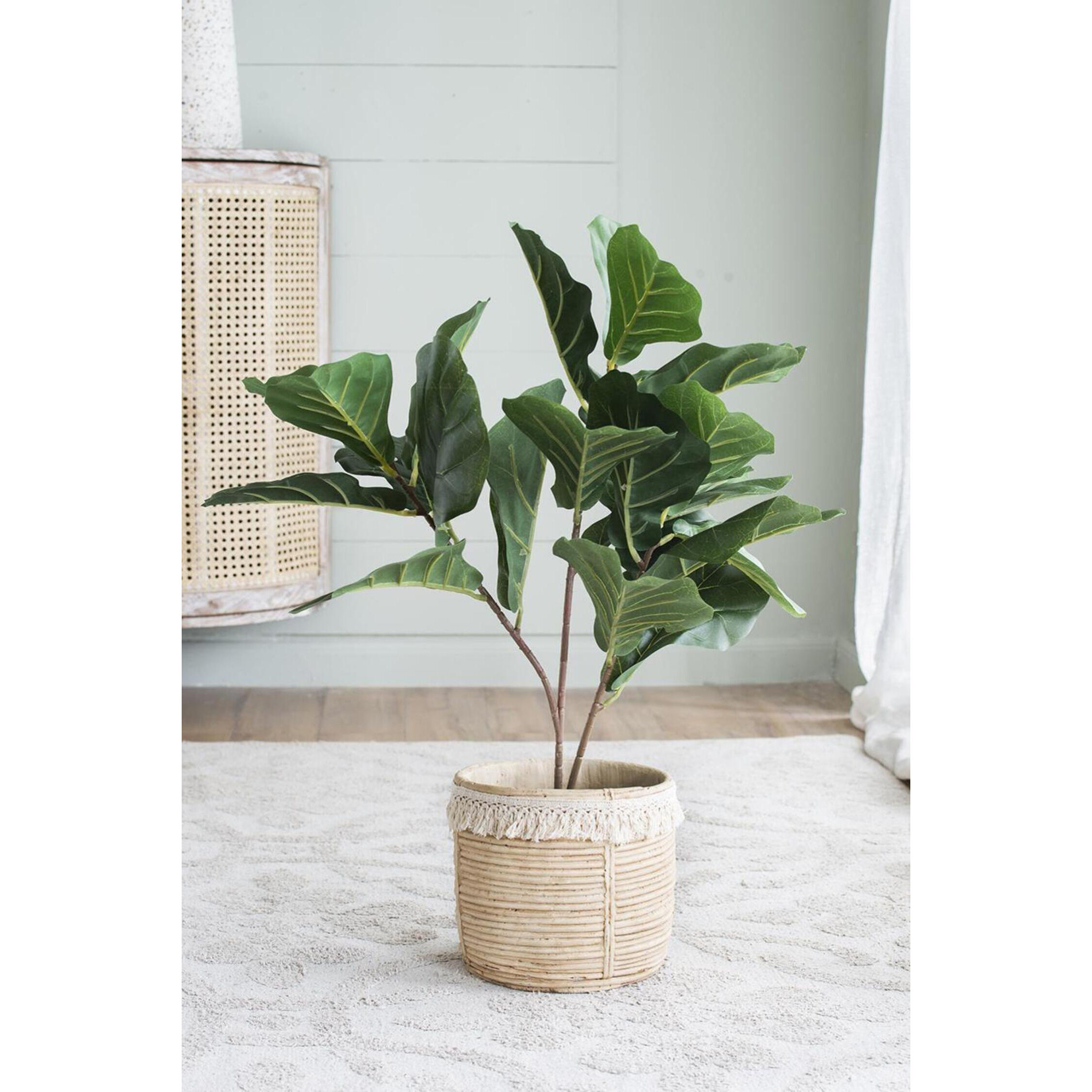 Potted Fiddle Leaf Tree Dark Green Faux Fiddle Leaf Tree