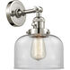 Franklin Restoration Large Bell LED 8 inch Polished Nickel Sconce Wall Light, Franklin Restoration