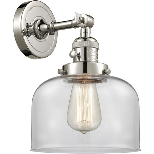 Franklin Restoration Large Bell LED 8 inch Polished Nickel Sconce Wall Light, Franklin Restoration