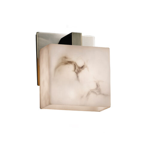 Lumenaria Wall Sconce Wall Light in Brushed Nickel, Rectangle, Incandescent