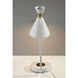 Maxine 19 inch 60 watt Matte White with Antique Brass Accents Table Lamp Portable Light, with AdessoCharge Wireless Charging Pad and USB Port