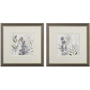 Florals Gray and Neutral Framed Art
