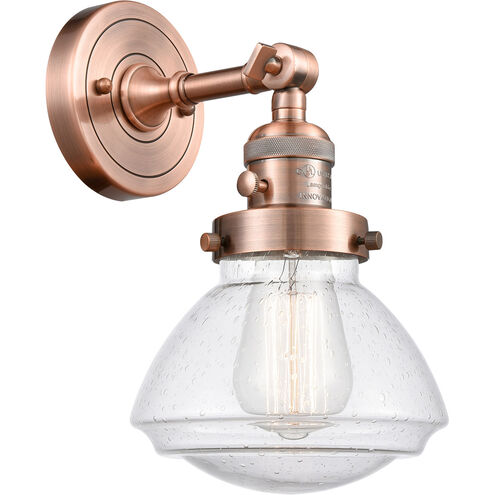 Franklin Restoration Olean LED 7 inch Antique Copper Sconce Wall Light, Franklin Restoration