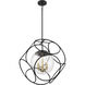 Aurora 3 Light 22 inch Black and Vintage Brass Pendant Ceiling Light