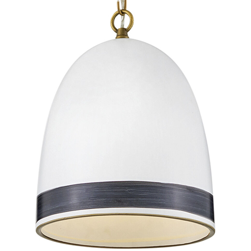Nash 1 Light 10 inch Heritage Brass with Black accents Pendant Ceiling Light