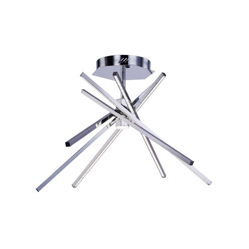 Voyager LED 27 inch Chrome Semi Flush Ceiling Light