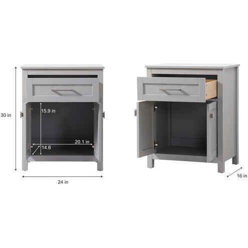 Adian Grey Bathroom Storage Cabinet