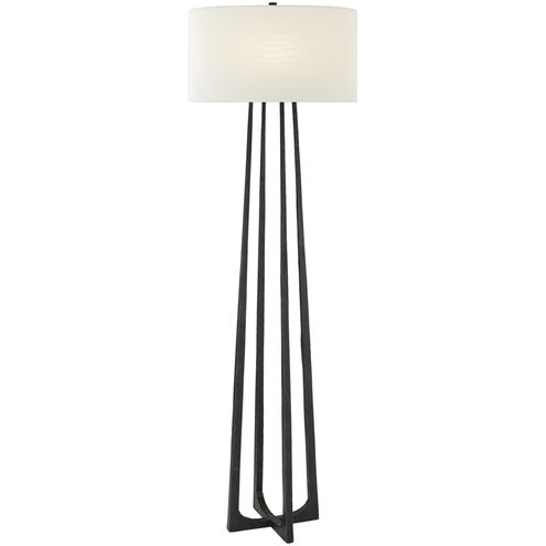 Ian K. Fowler Scala 62.5 inch 100.00 watt Aged Iron Floor Lamp Portable Light in Linen, Large