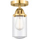 Nouveau 2 Dover 1 Light 5 inch Satin Gold Semi-Flush Mount Ceiling Light in Seedy Glass