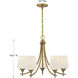 Octave 5 Light Warm Brass Chandelier Ceiling Light, Essentials