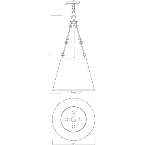 Austin 4 Light 18 inch Satin Nickel Pendant Ceiling Light, Essentials