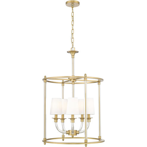 Katerina 5 Light 20 inch Rubbed Brass Chandelier Ceiling Light